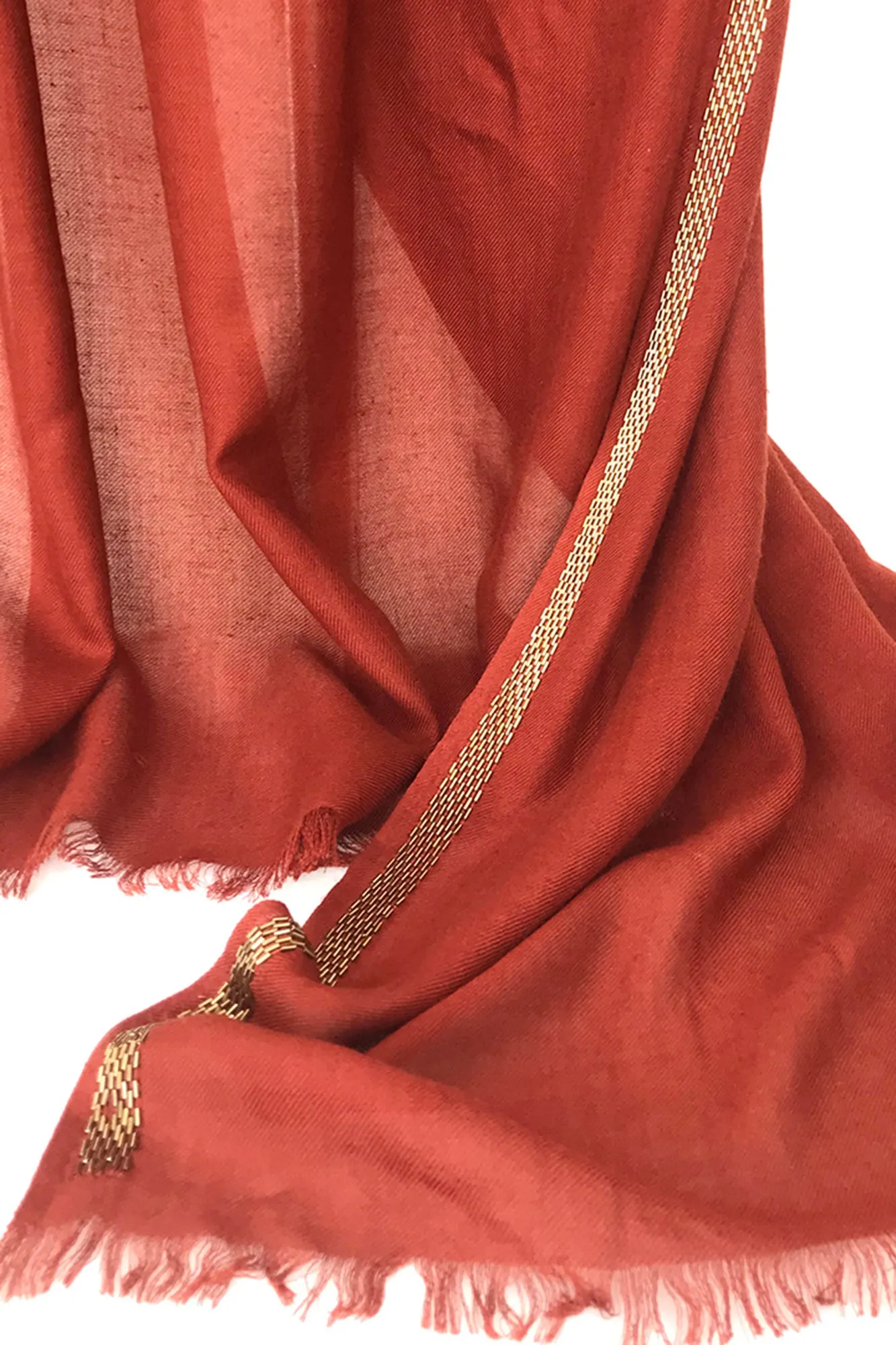 100% Cashmere - Glint in the Rust Scarf