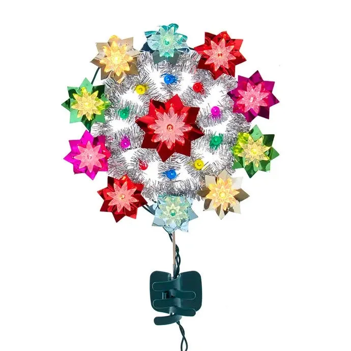 11-Light Multicolored Retro Reflector Treetop, 11" (UL)