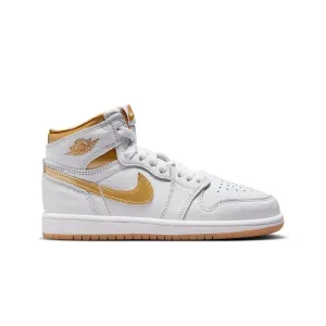 Air Jordan 1 Retro High OG "Metallic Gold" Pre-School Shoes FD2597-107