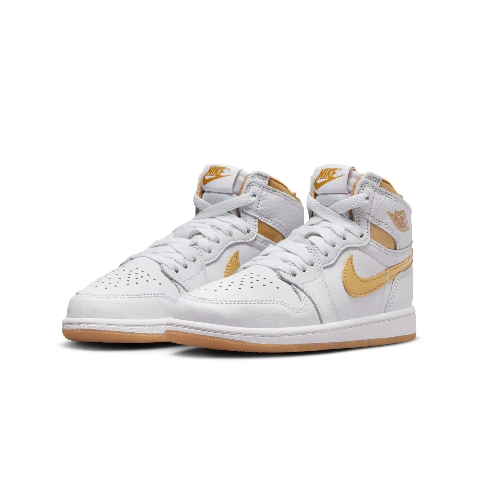 Air Jordan 1 Retro High OG "Metallic Gold" Pre-School Shoes FD2597-107