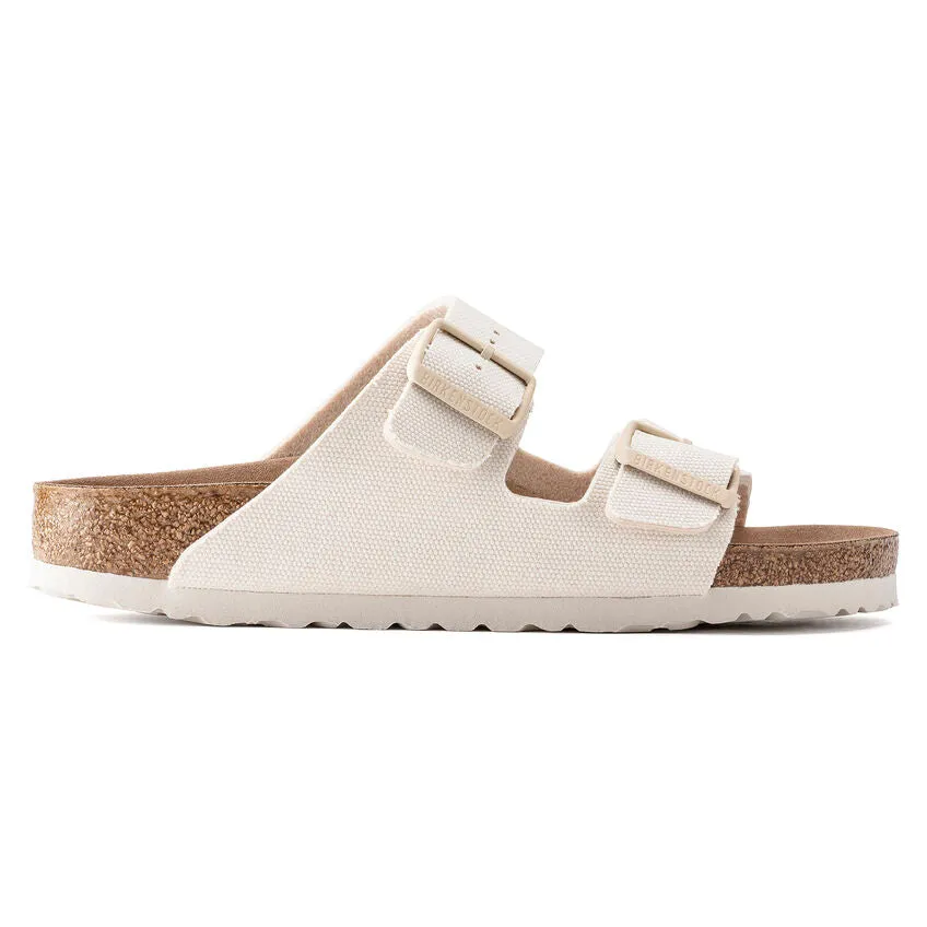 Arizona Vegan- The Birkenstock Signature Double Band Sandal in Eggshell