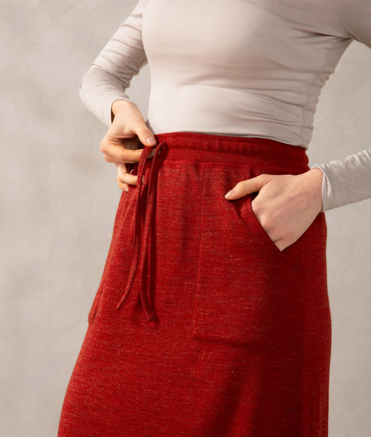 Baby Alpaca and Silk Cargo Skirt