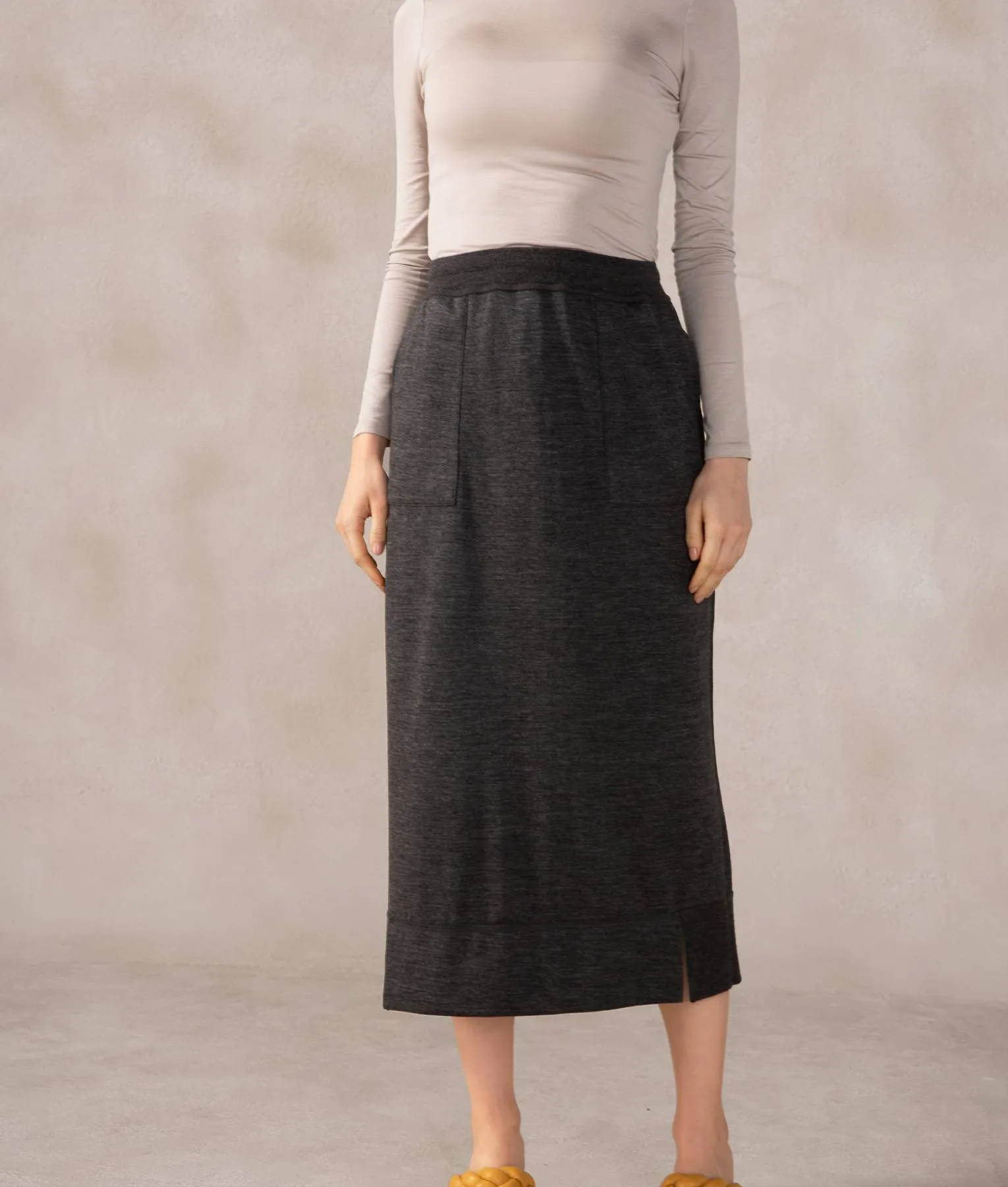 Baby Alpaca and Silk Cargo Skirt