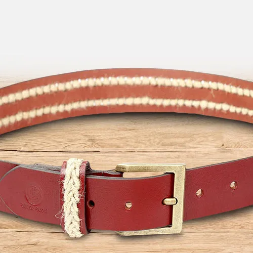 Bacca Bucci Upgraded Braided Genuine leather Belt With natural Jute