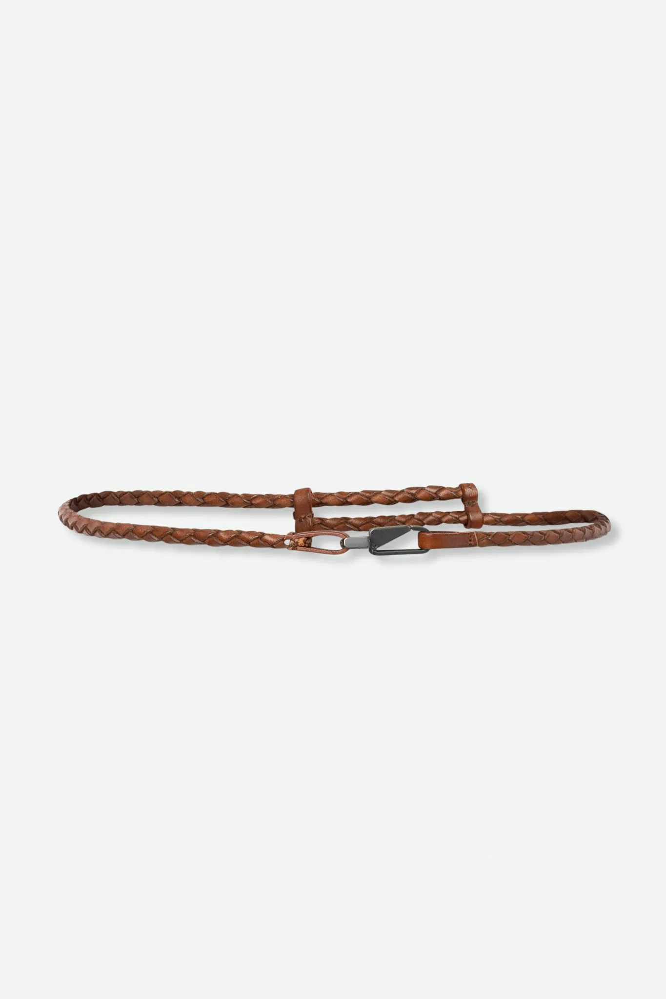 BOLOGNA SLIM BRAIDED LEATHER CARABINER CLIP BELT