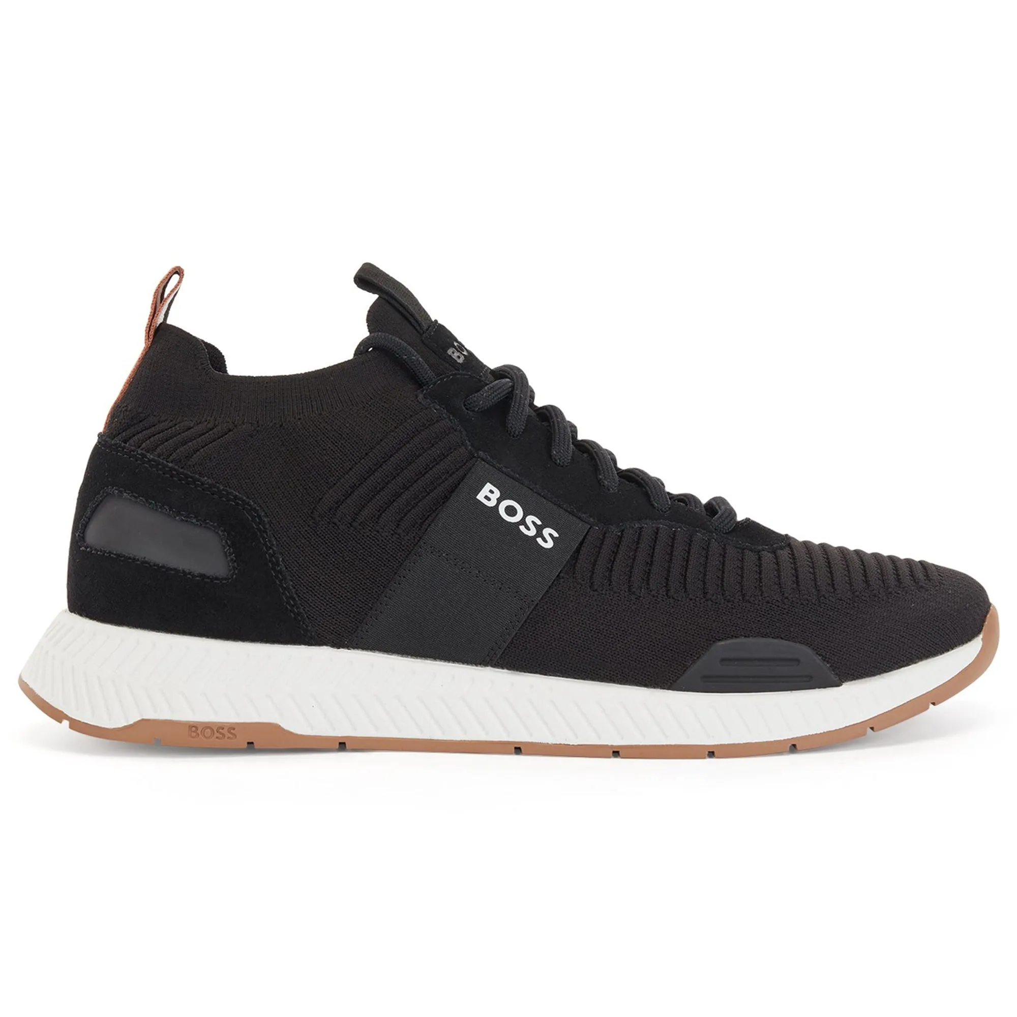 Boss Titanium Knit Runner KNSTA Trainers  - Black/White/Gum