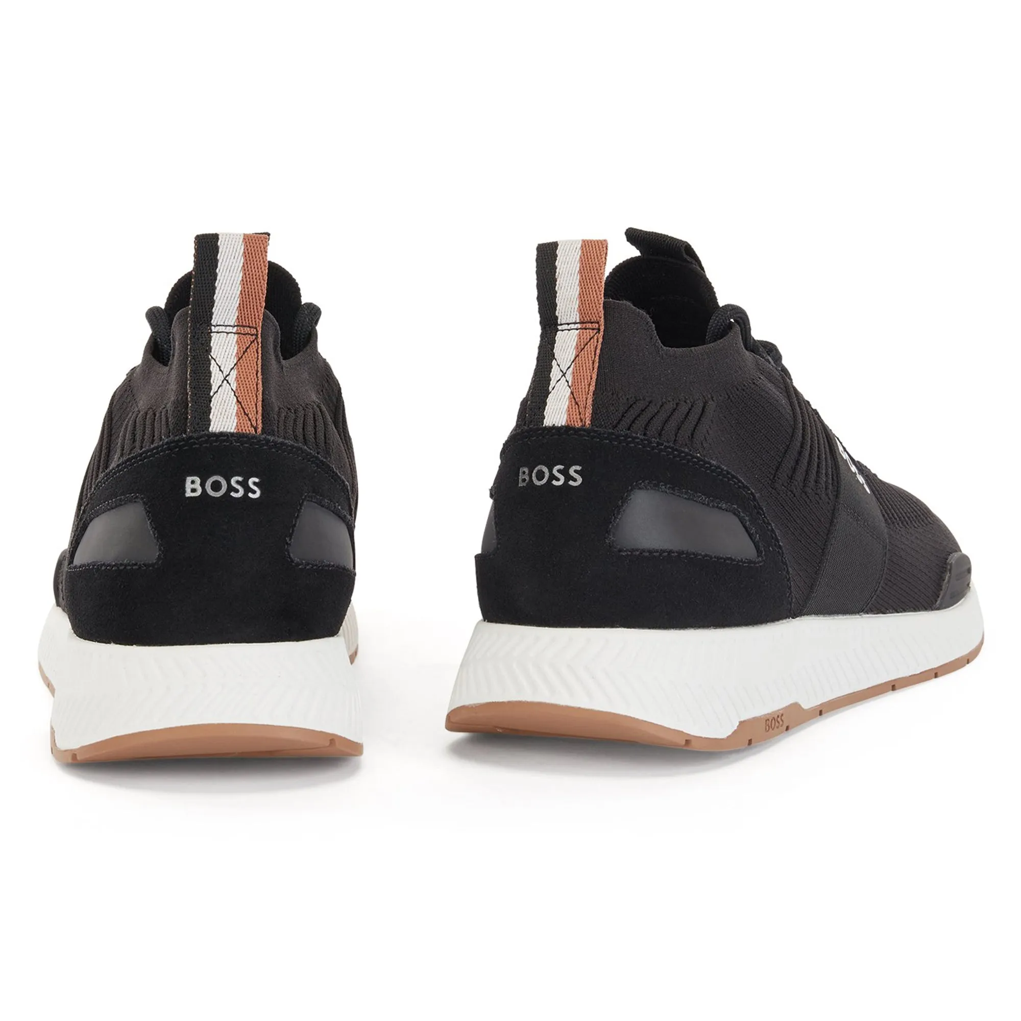 Boss Titanium Knit Runner KNSTA Trainers  - Black/White/Gum