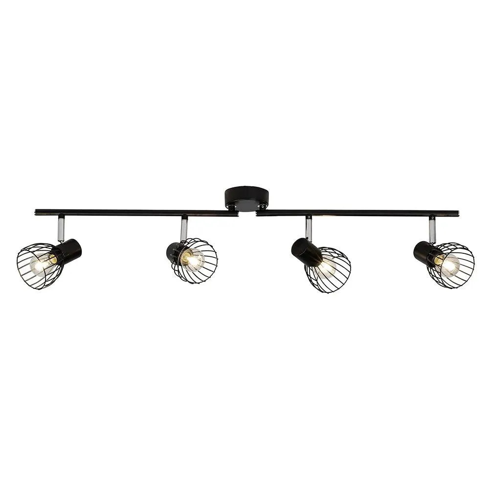 Brilliant 4 Light 160W Blacky Spot Tube - Black | 62132/06