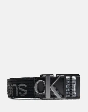 Calvin Klein Monogram Slider Webbing Belt Black