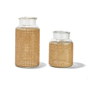 Cane Webbing Jar