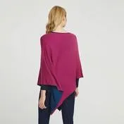 Cranberry/Teal Reversible Poncho