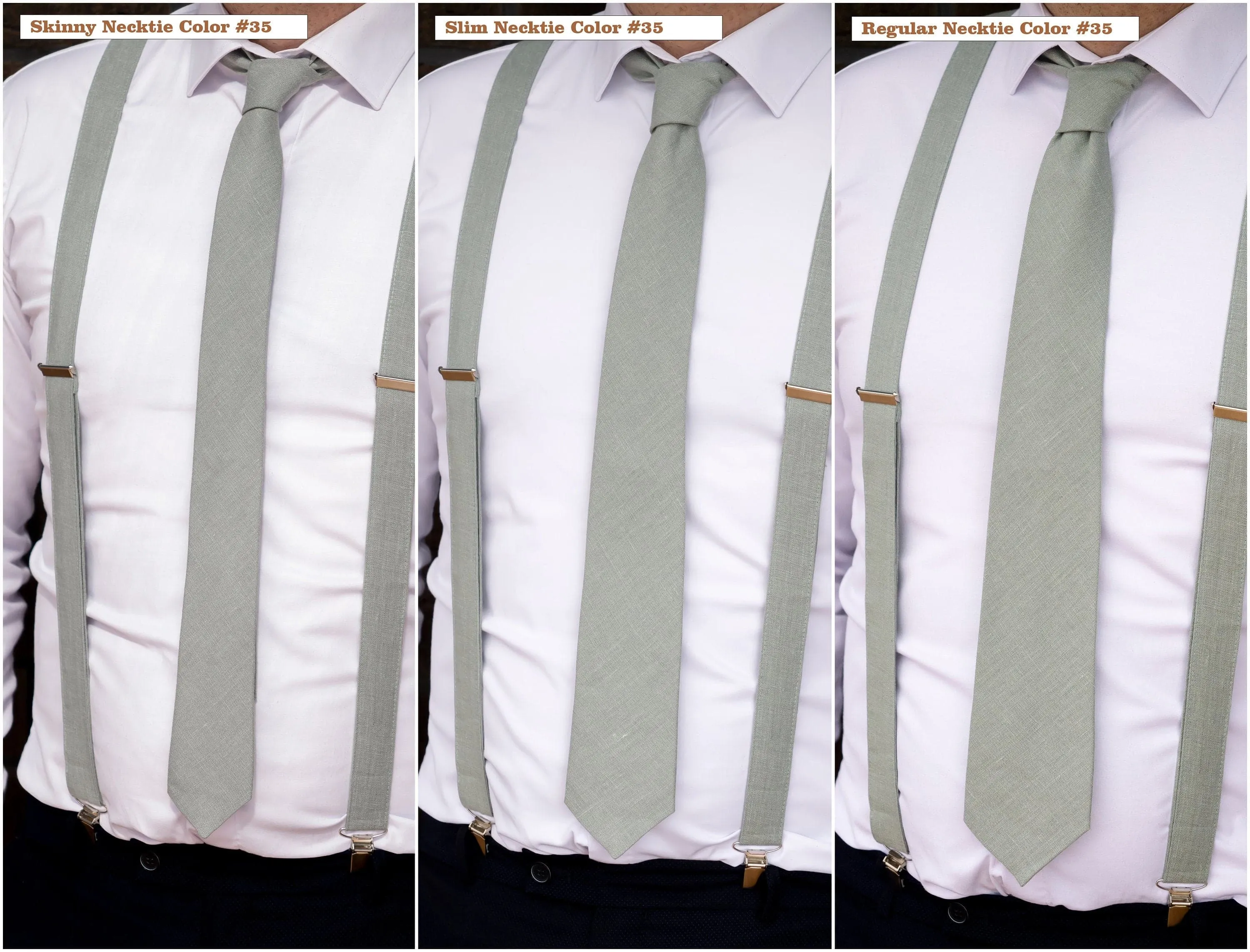 Eco-Friendly Sage Green Linen Necktie - A Sustainable Choice for the Conscious Gentleman