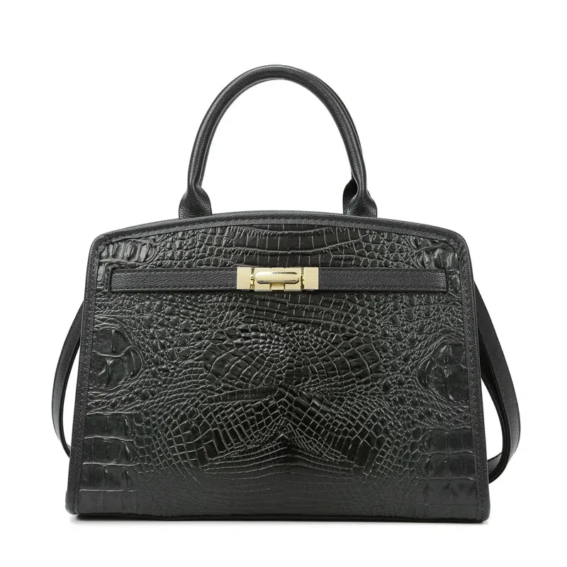 Exquisite Crocodile Pattern Luxury Handbag