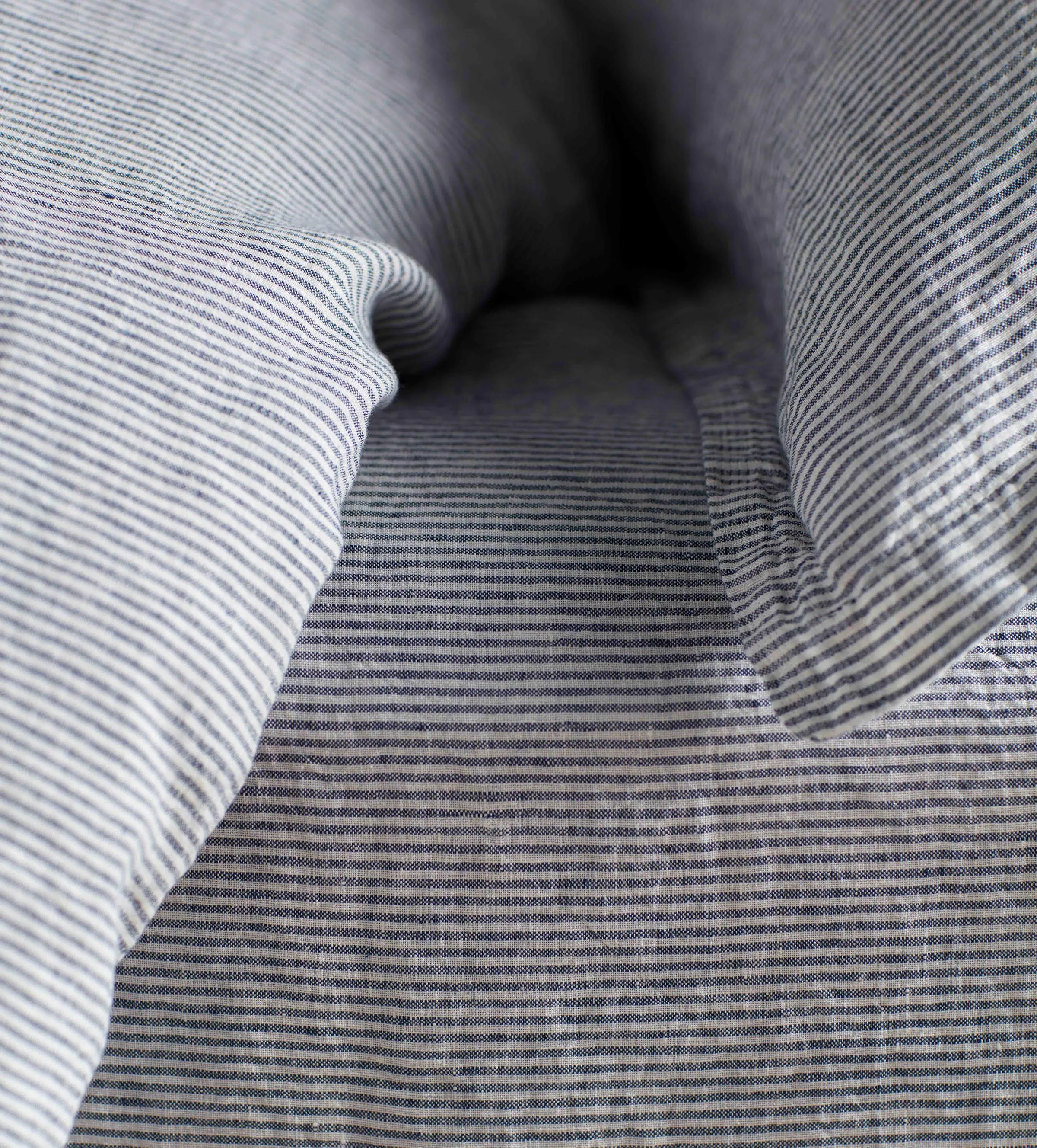 French Blue Sid Stripe 100% Linen Bed Linen