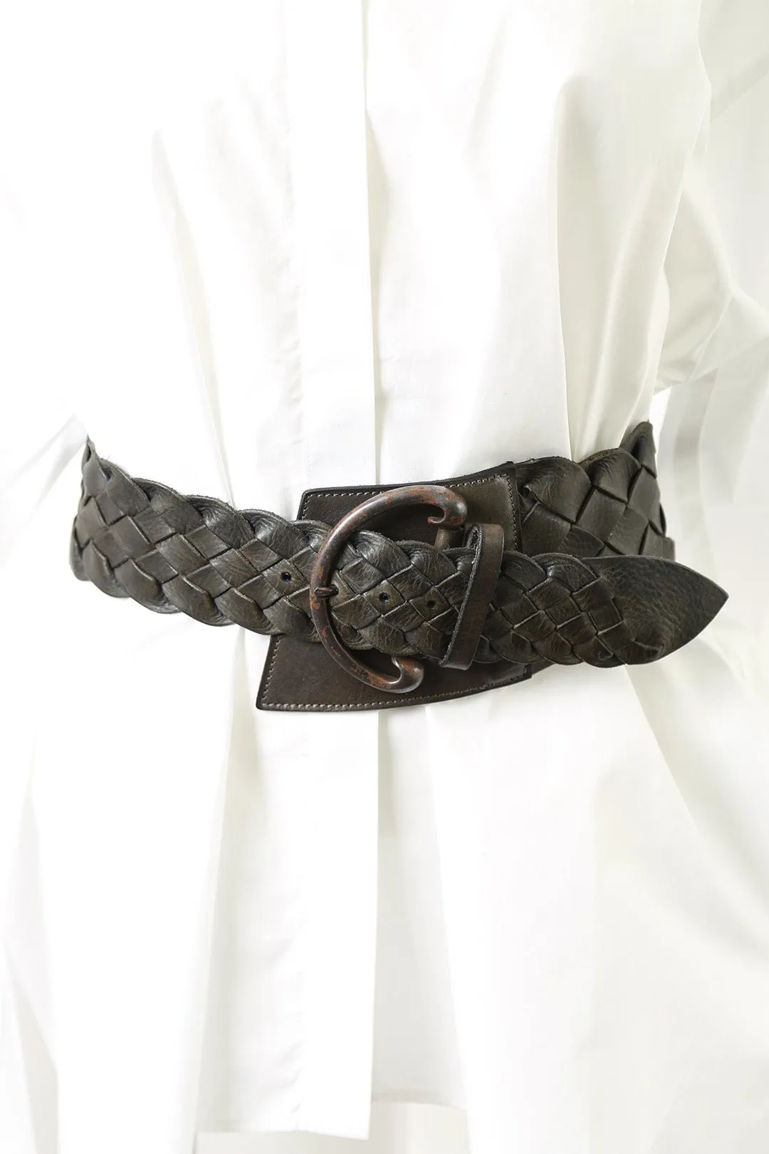 GIACOMO WOVEN BELT IN LEATHER