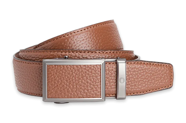 Go-In Pebble Grain Cognac, 1 3/8 Strap, Golf Belt