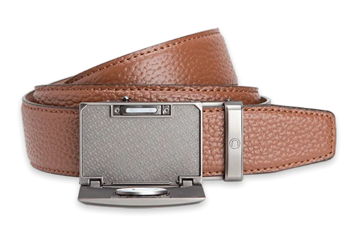 Go-In Pebble Grain Cognac, 1 3/8 Strap, Golf Belt