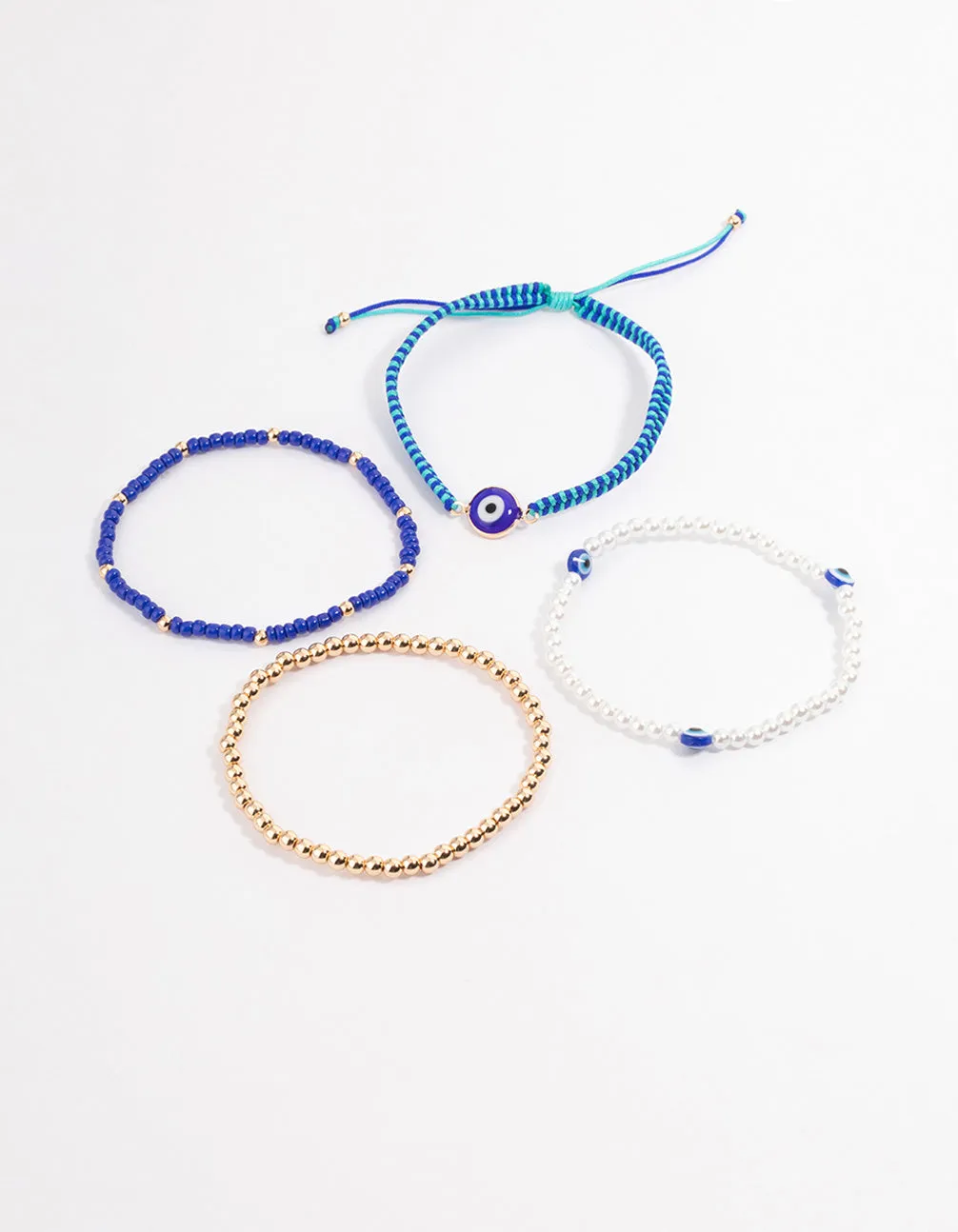 Gold Woven Evil Eye Bracelet