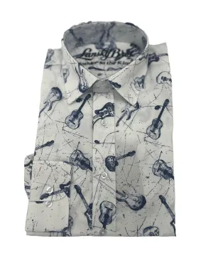 Guitar Print Sport Shirt