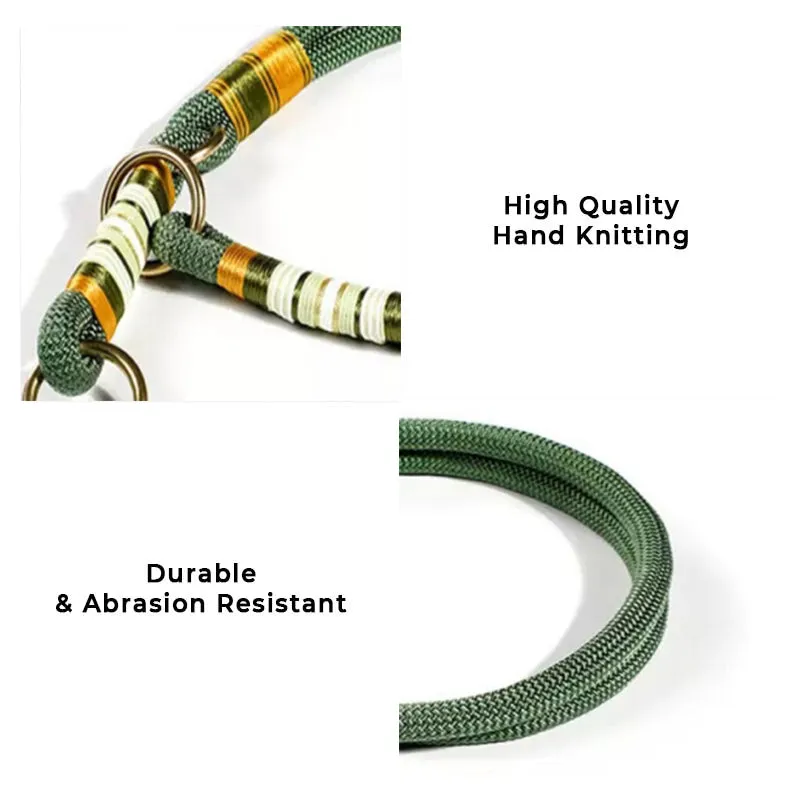 Hand-knitted Braided Rope No Pull Cool Dog Accessories Training Collar