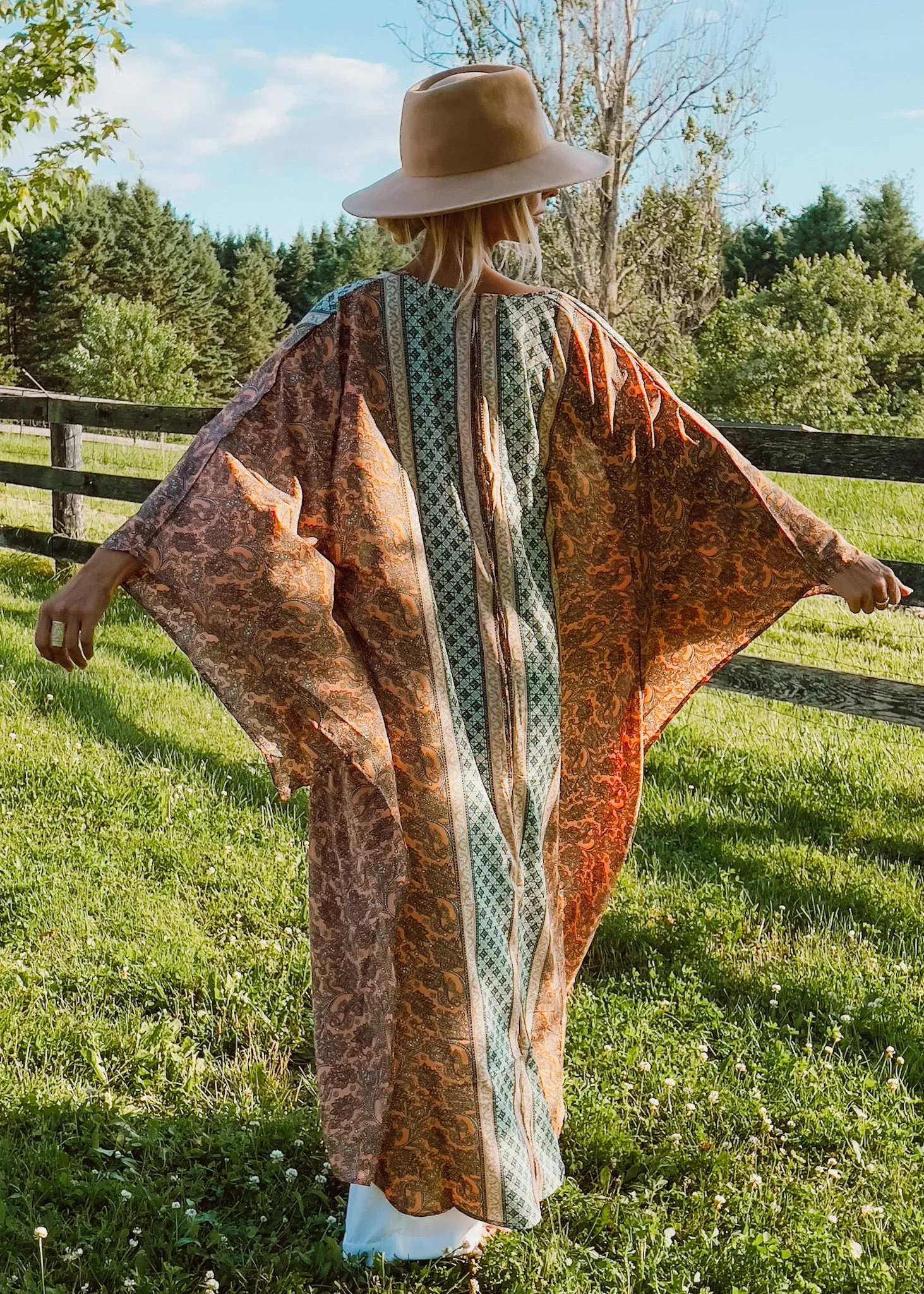 Harmonious Kimono - Orange Mix