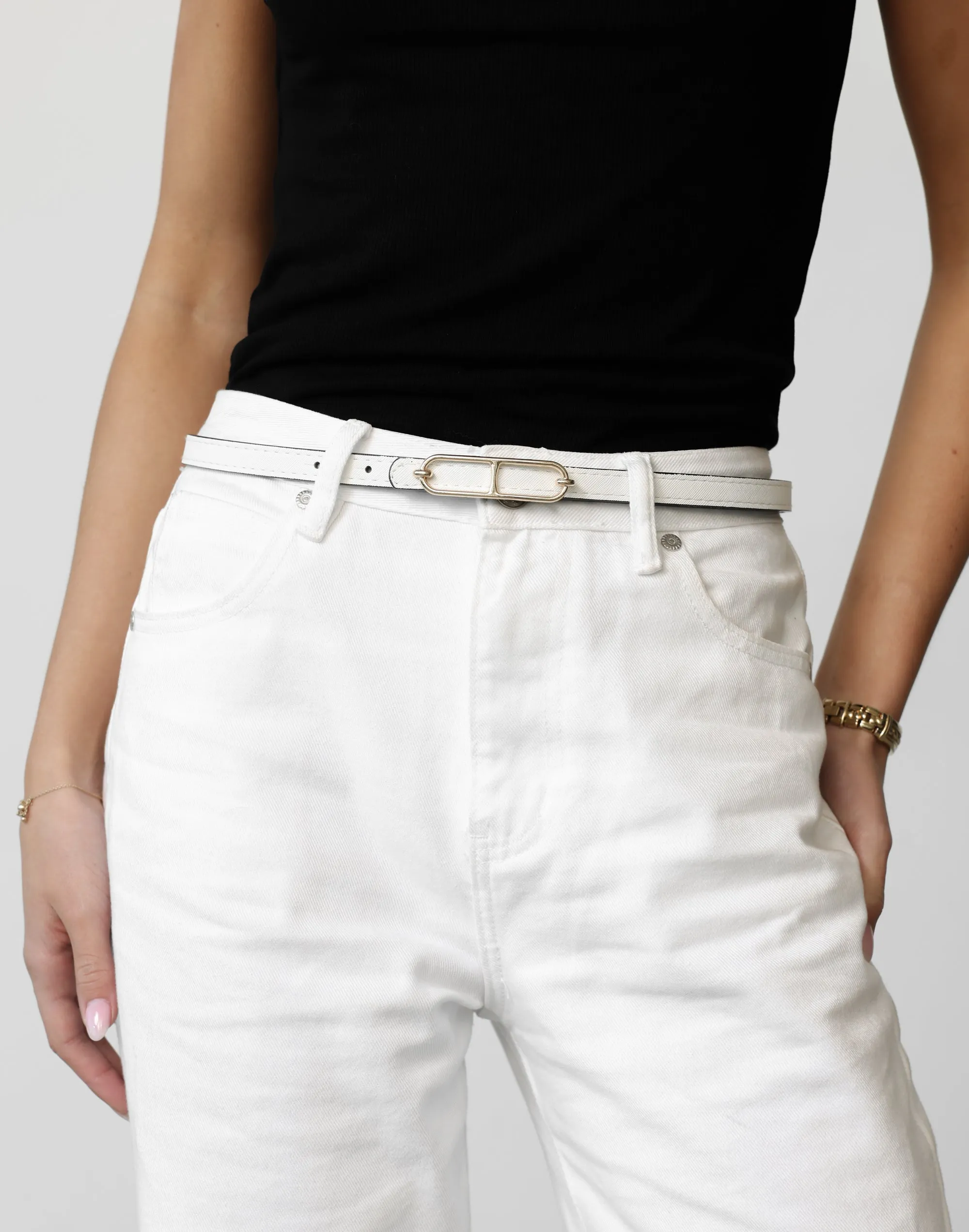 Hathaway Belt (White/Black)