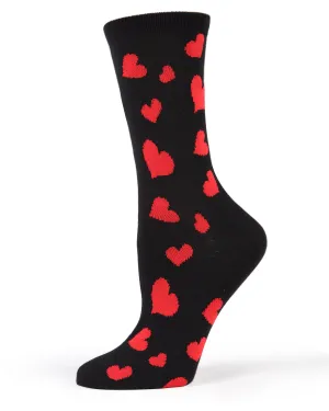 Hearts Aflutter Bamboo Blend Crew Socks