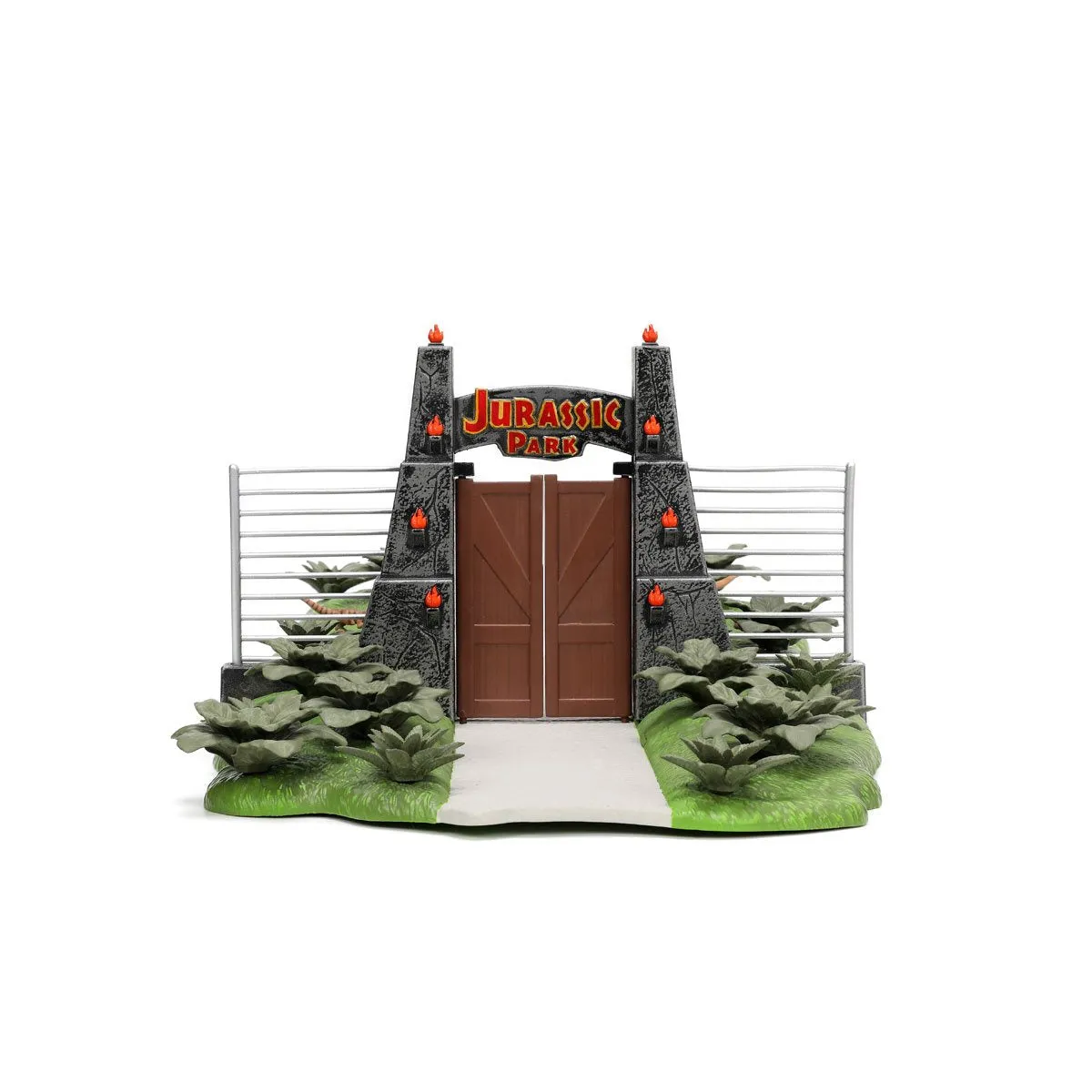 Jurassic Park Gate and Nano Hollywood Rides Vehicle Diorama - Jada