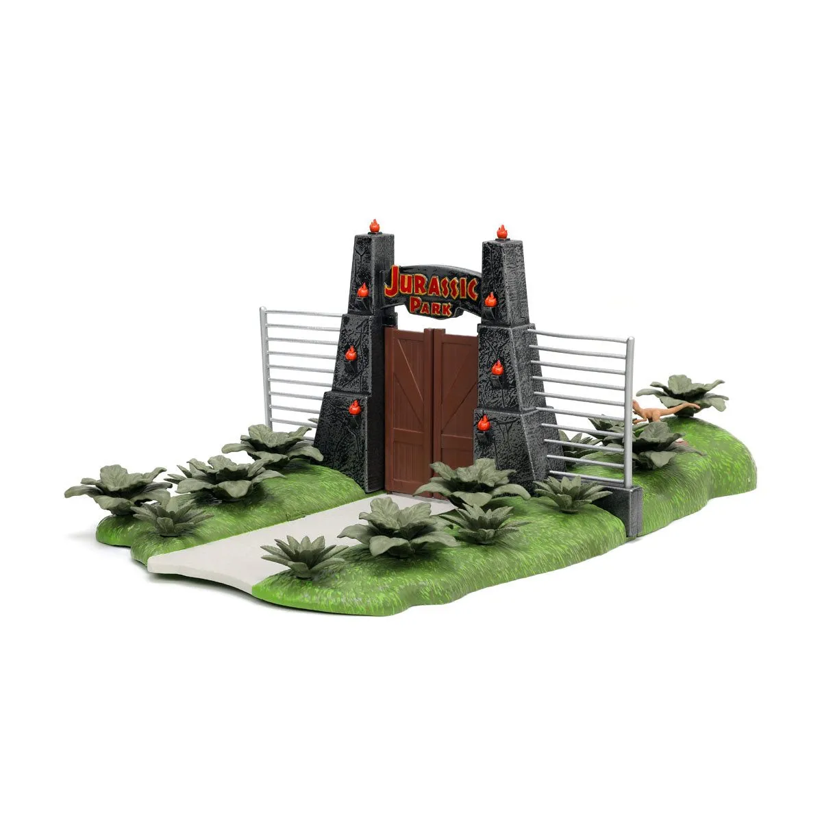 Jurassic Park Gate and Nano Hollywood Rides Vehicle Diorama - Jada