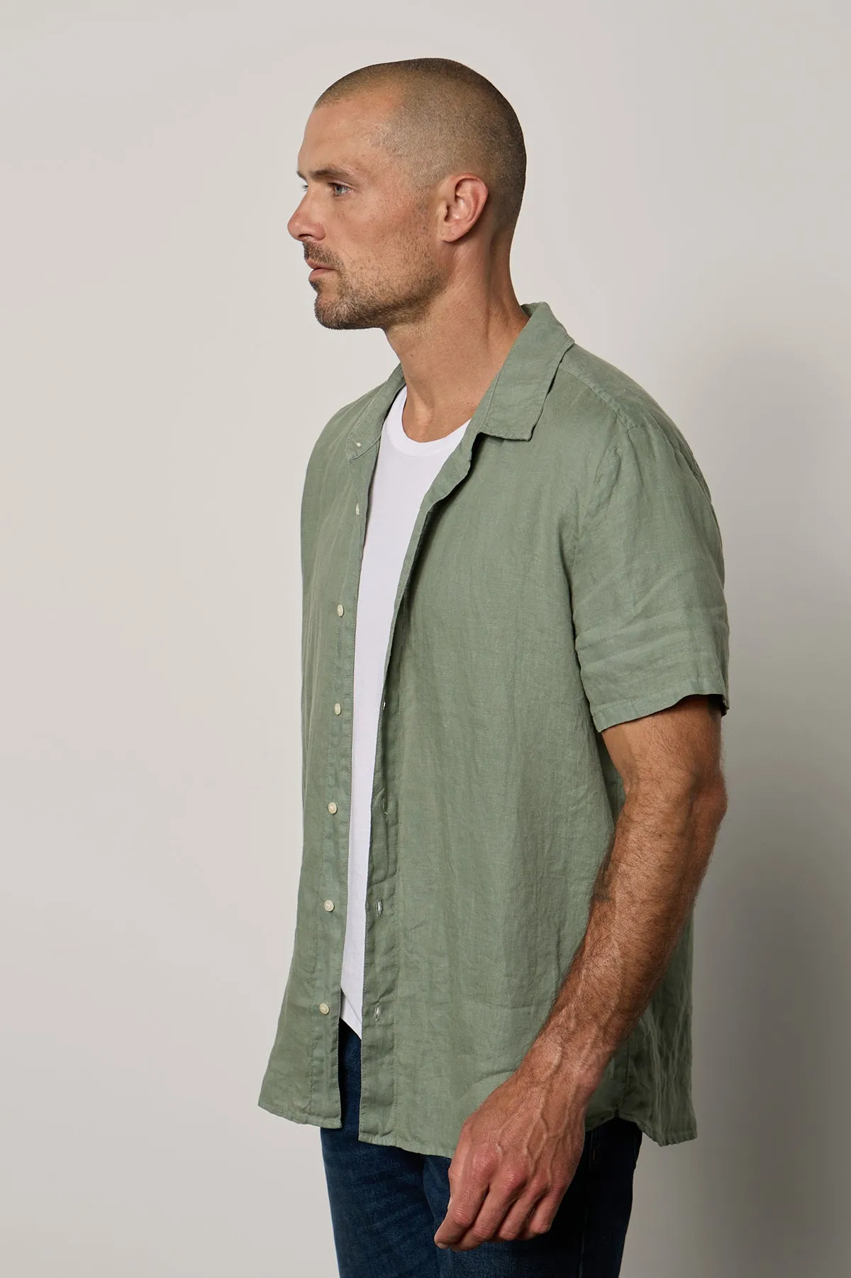 MACKIE LINEN BUTTON-UP SHIRT