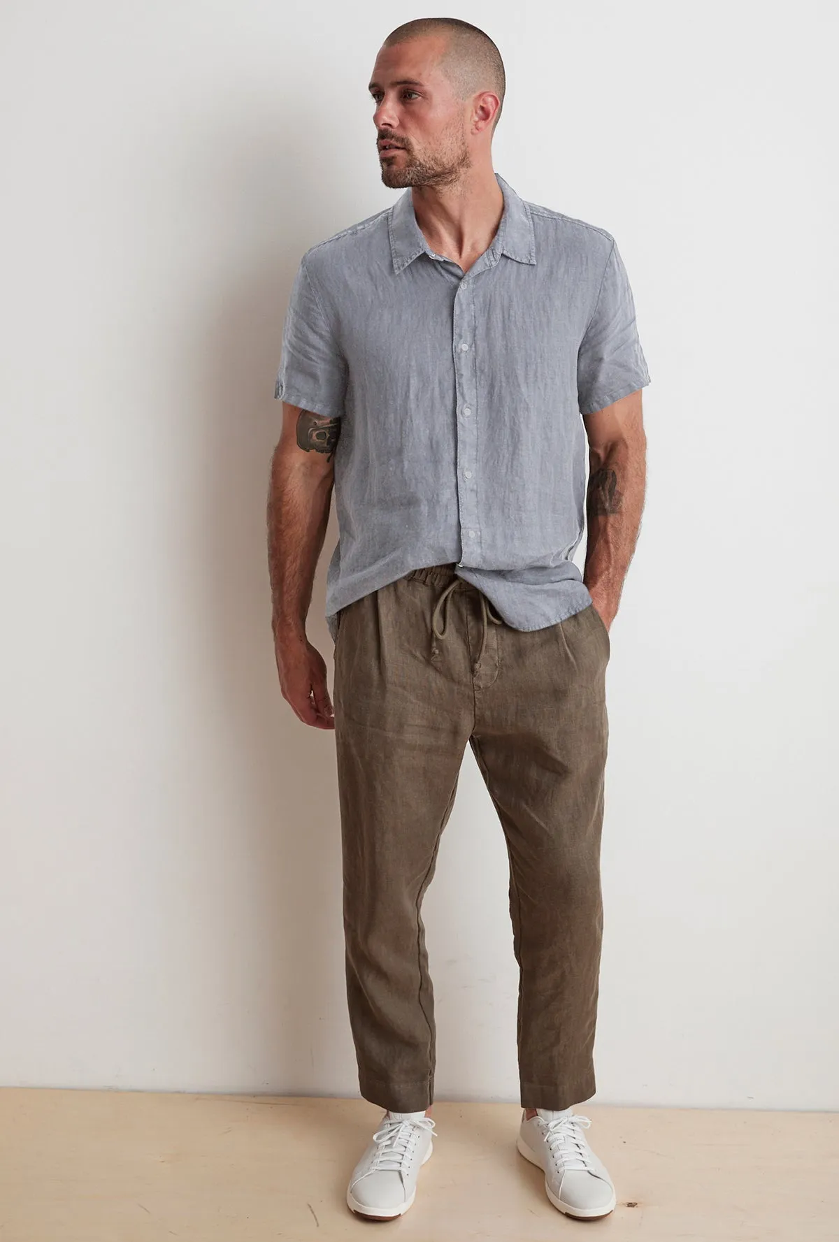 MACKIE LINEN BUTTON-UP SHIRT