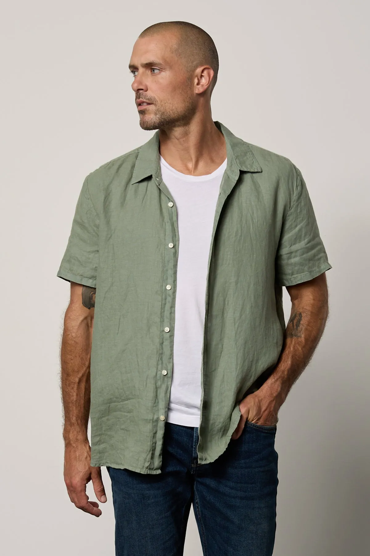 MACKIE LINEN BUTTON-UP SHIRT