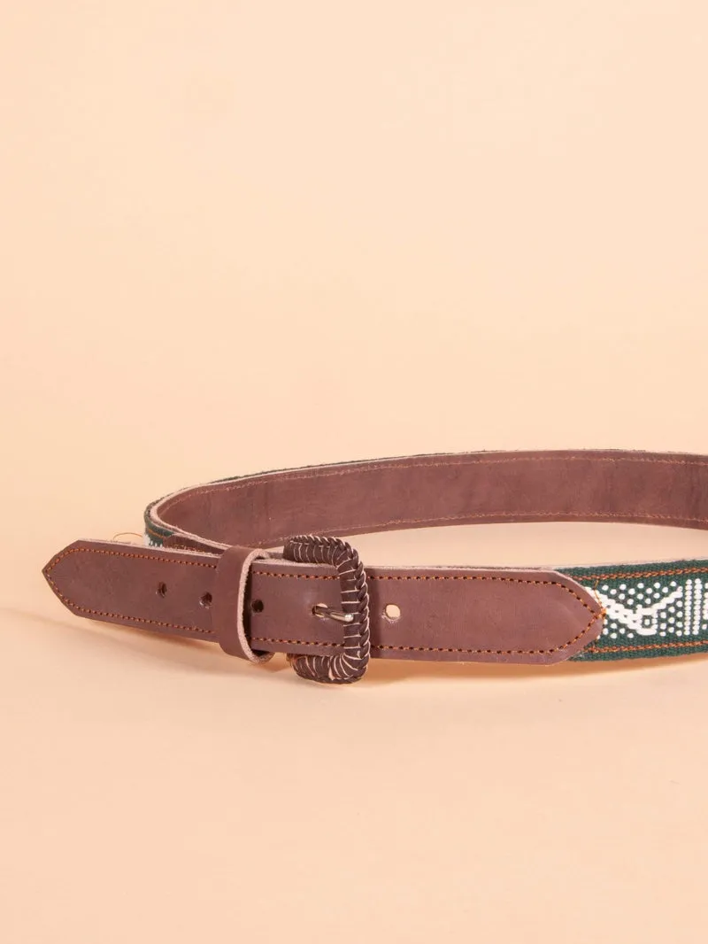 Men's Oaxacan Embroidered Leather Belt