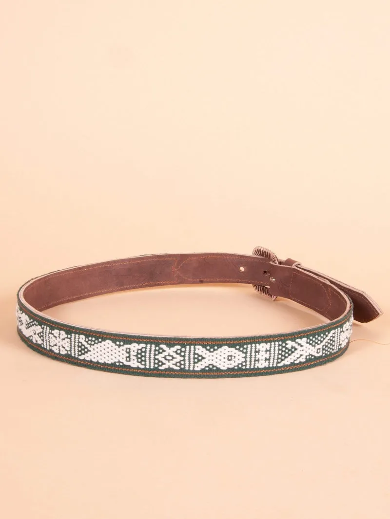 Men's Oaxacan Embroidered Leather Belt