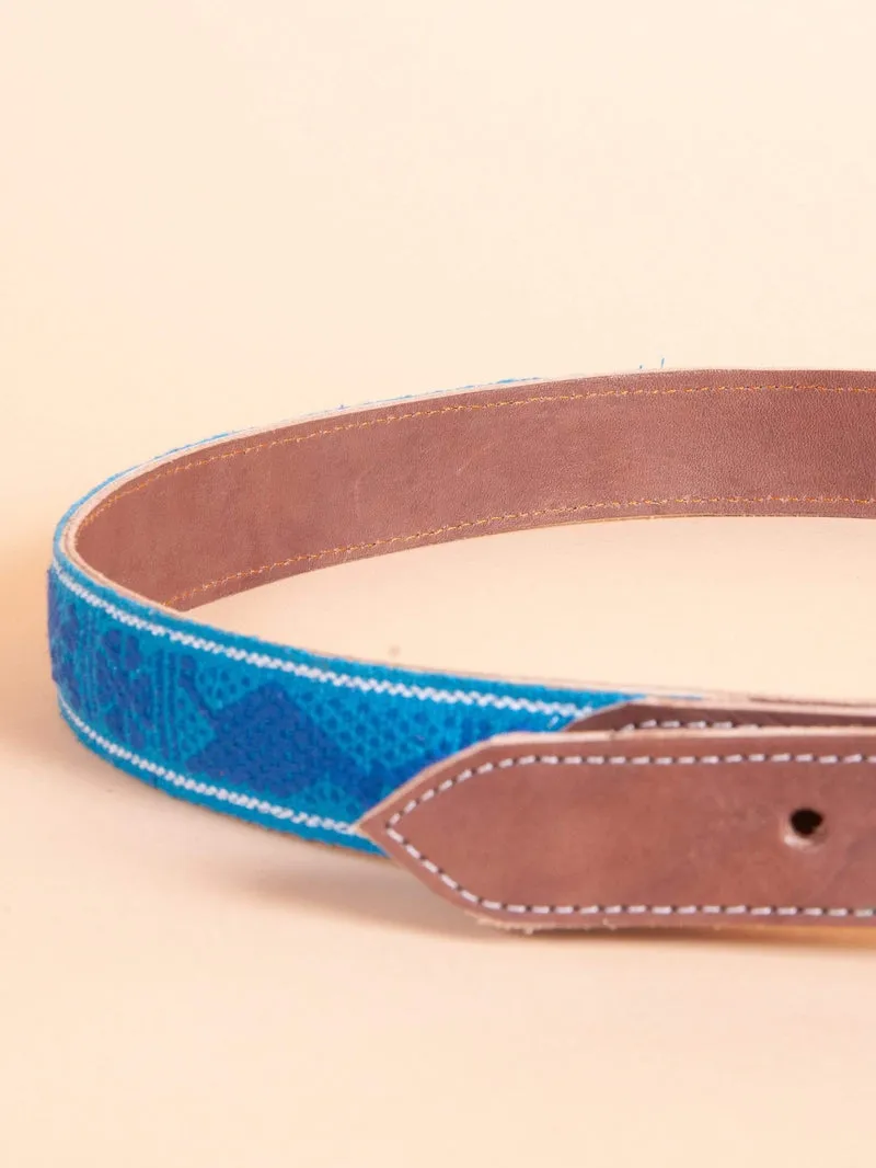 Men's Oaxacan Embroidered Leather Belt