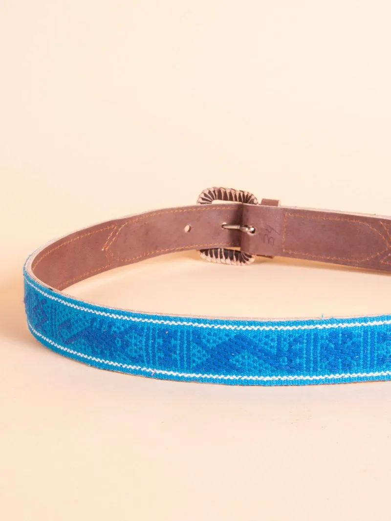 Men's Oaxacan Embroidered Leather Belt