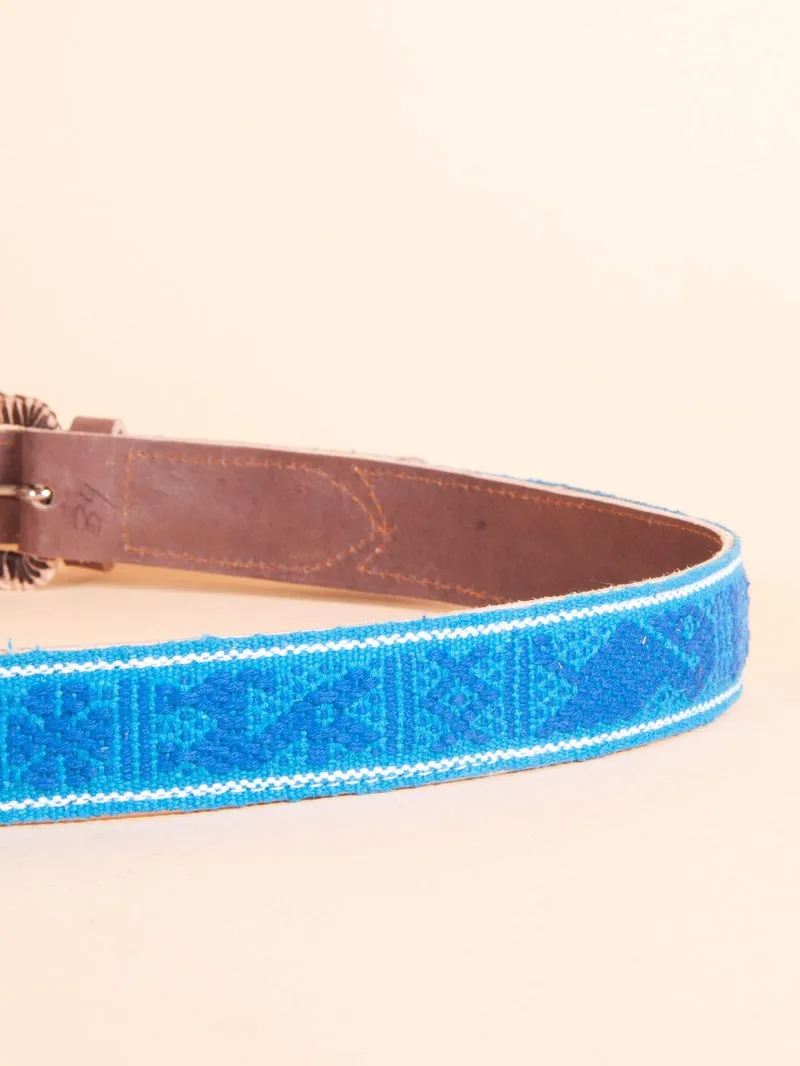 Men's Oaxacan Embroidered Leather Belt