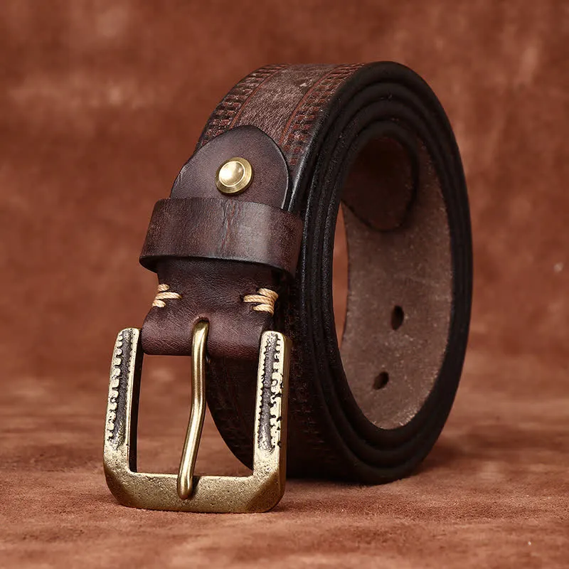 Men's Retro Distressed Casual Jean Leather Belt