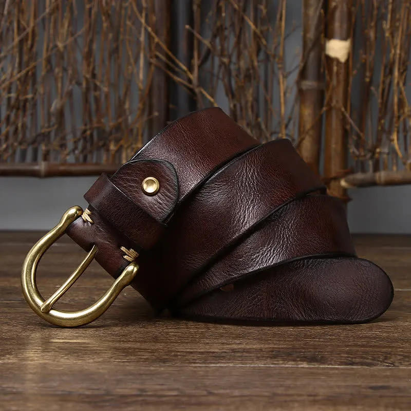 Men's Trend Worn-out Wrinkled Leather Belt