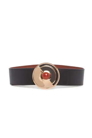 Moya Reversible Large Belt in Black Leather