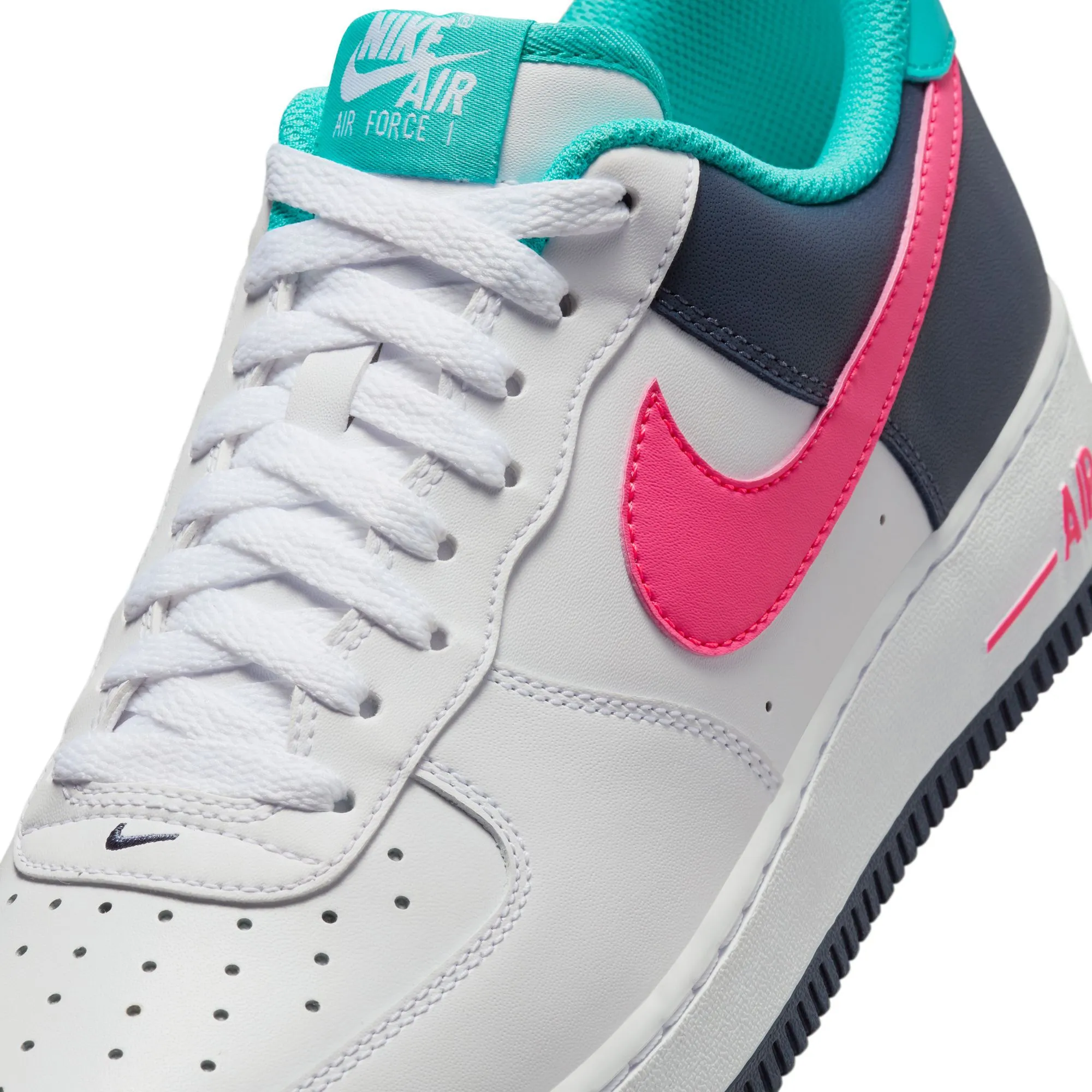 Nike Men's Air Force 1 Low '07 Shoes - Neon Blue / Teal / Green / Gold