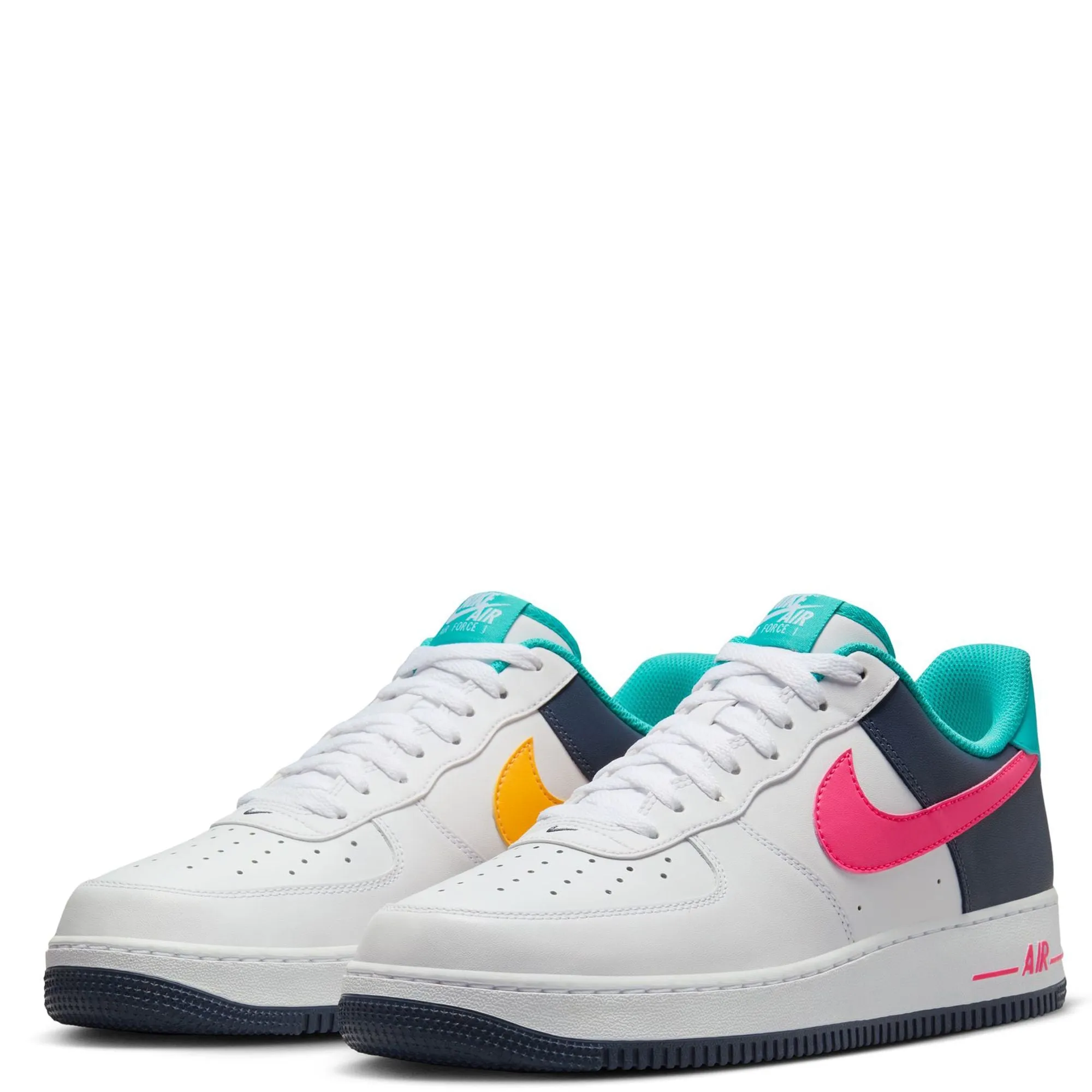 Nike Men's Air Force 1 Low '07 Shoes - Neon Blue / Teal / Green / Gold