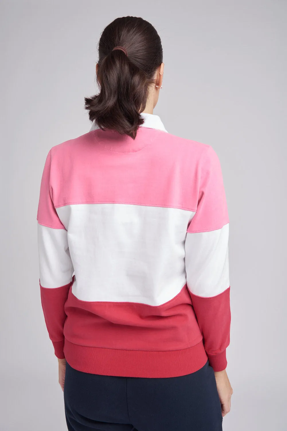 Original Contrast Panel Oversized Rugby Bubblegum/White/Red