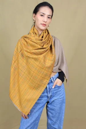 Preet Reversible & Check Cashmere Stole