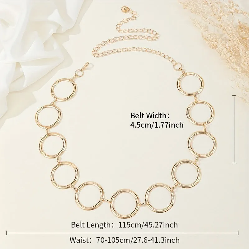 Punk Metal Belly Chain Statement Waist Belt for Women