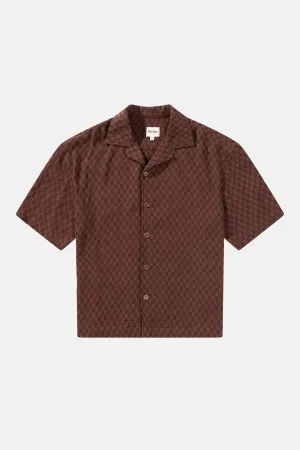 Relaxed Texture Ss Shirt Chocolate