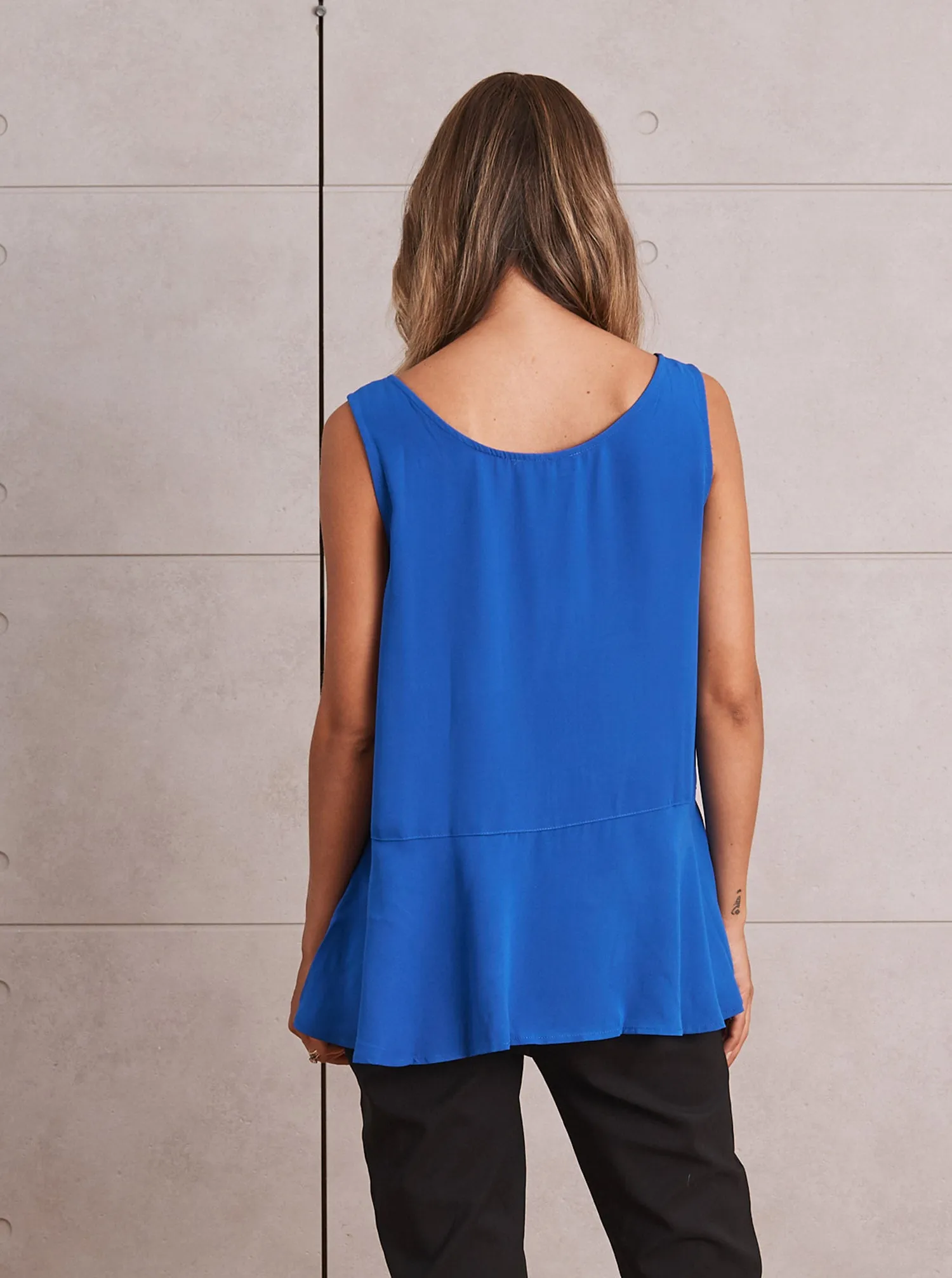 Reversible Maternity Button Front Smart Nursing Top in Blue