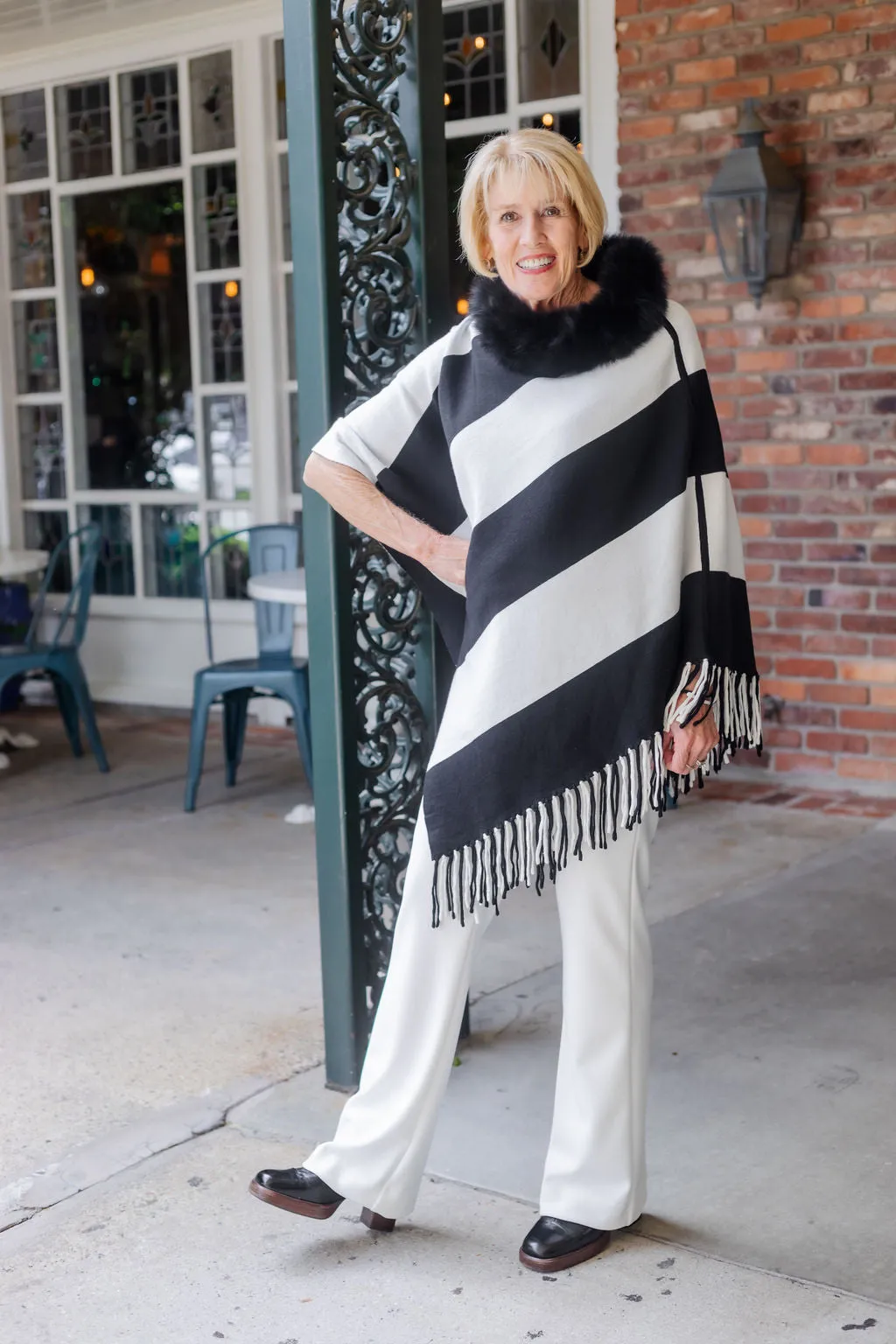 Reversible Stripe Poncho