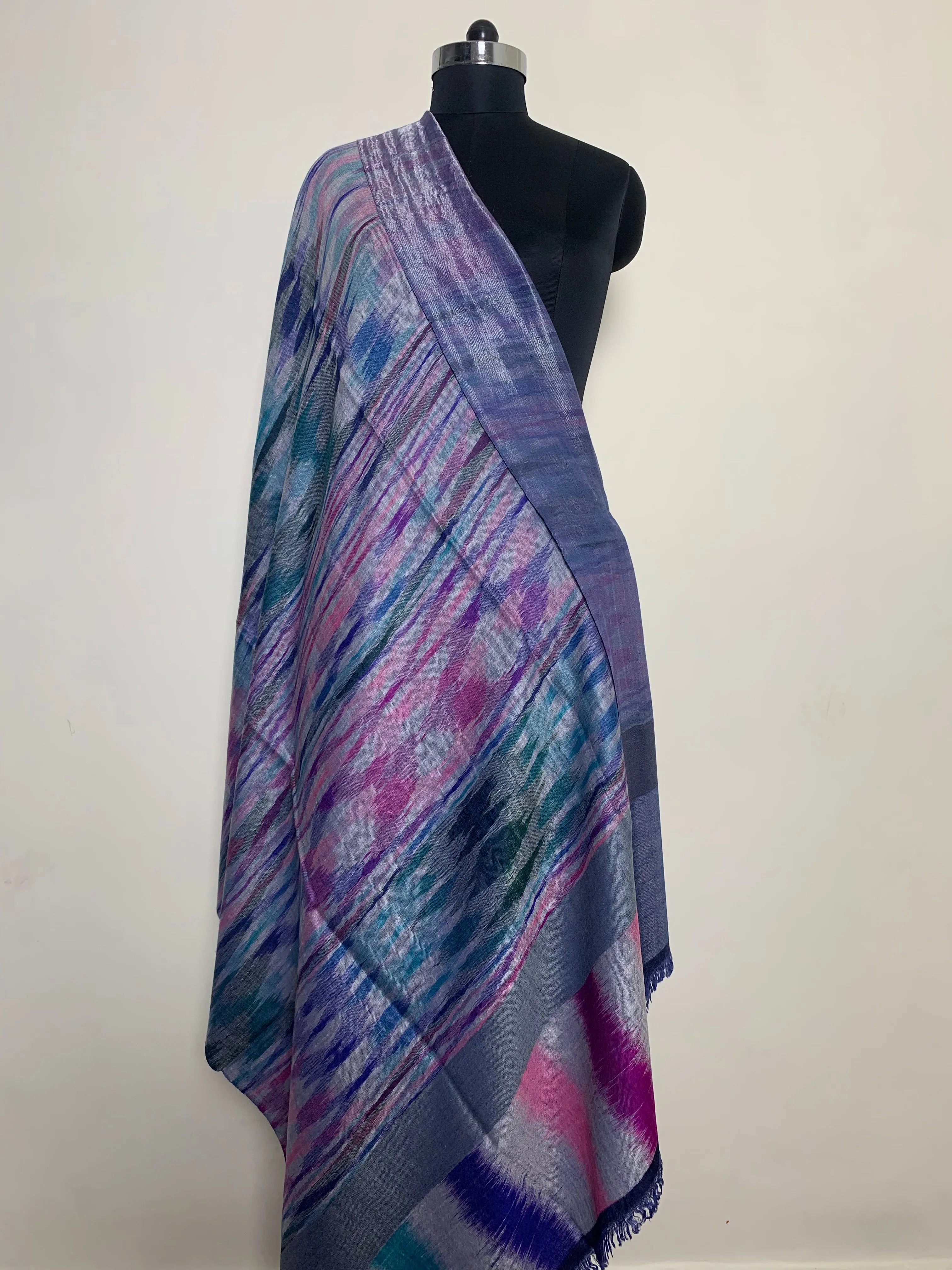 Ridhaan Metallic Reversible Cashmere Shawl