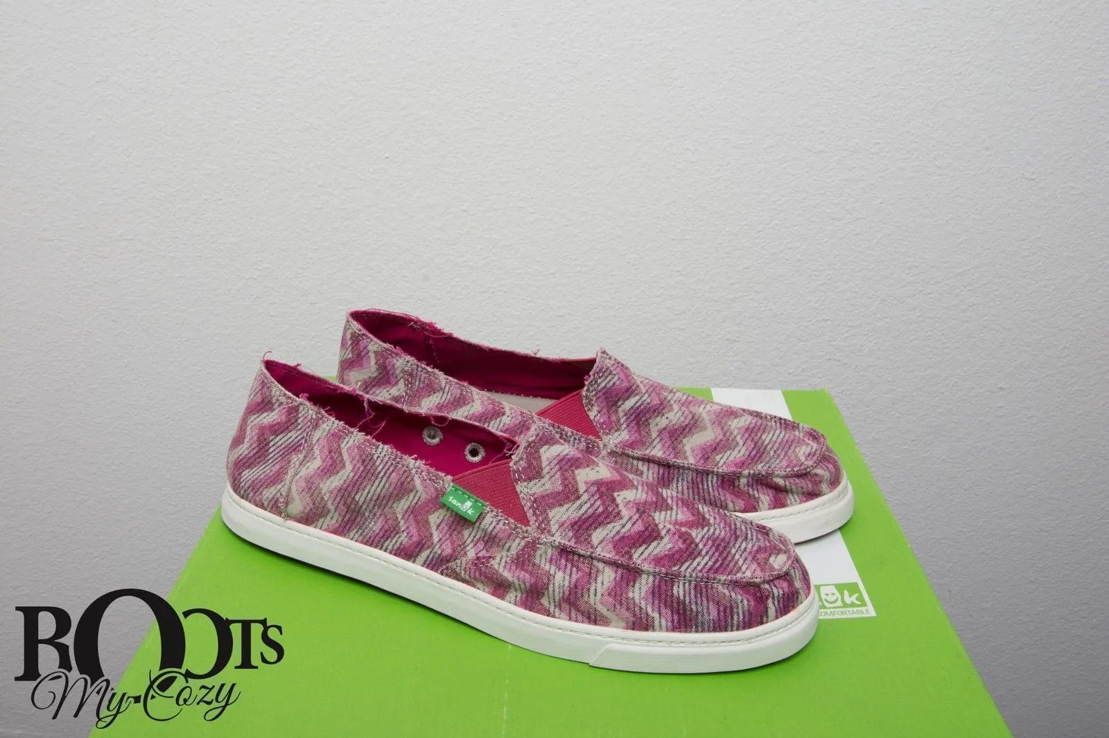 Sanuk Fiona Burgundy Chevron Shoes